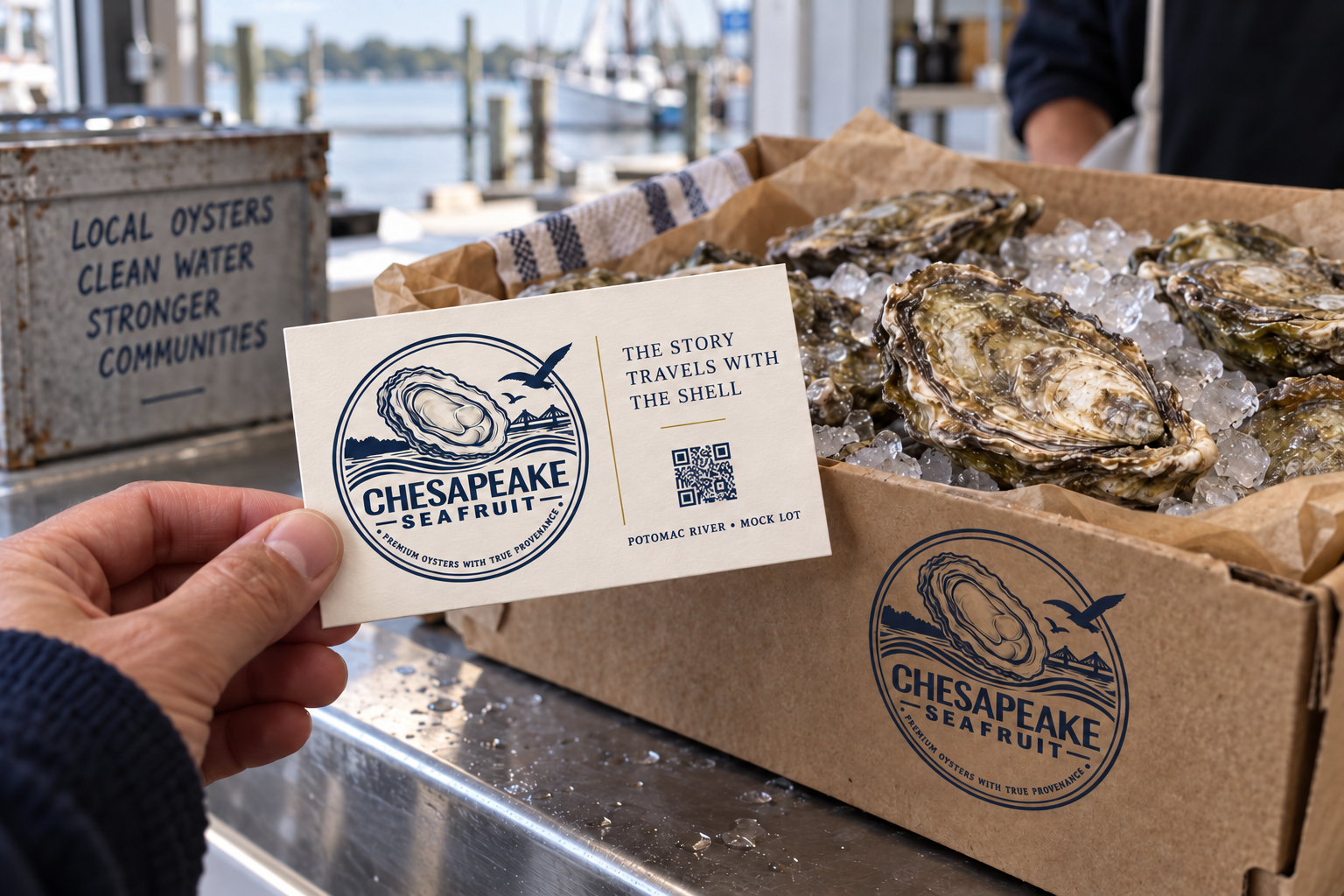 Chesapeake Sea Fruit story card accompanying a take-home Eastern oyster purchase
